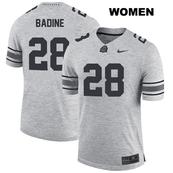 Ohio State Buckeyes Women's Alex Badine #28 Gray Authentic Nike College NCAA Stitched Football Jersey AG19G18ZR